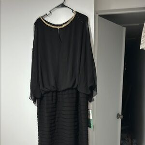 Scarlett Black Tiered Pleated Cocktail Dress